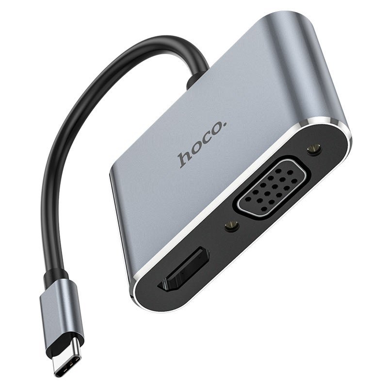 Bộ Chuyển Đổi Hoco HB30 Eco - Type-C sang HDMI + VGA + USB3.0 + PD