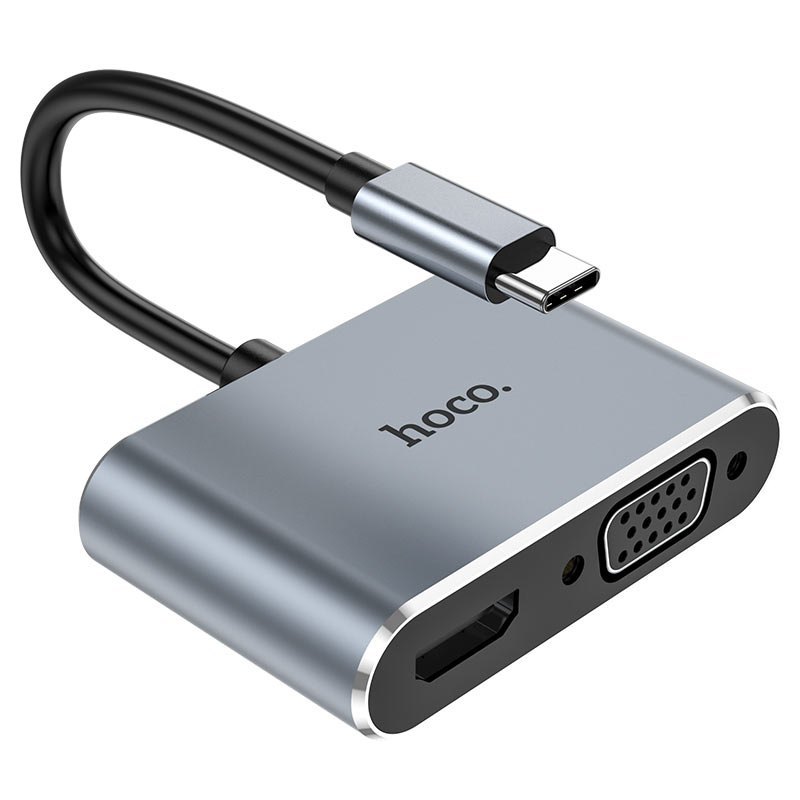 Bộ Chuyển Đổi Hoco HB30 Eco - Type-C sang HDMI + VGA + USB3.0 + PD