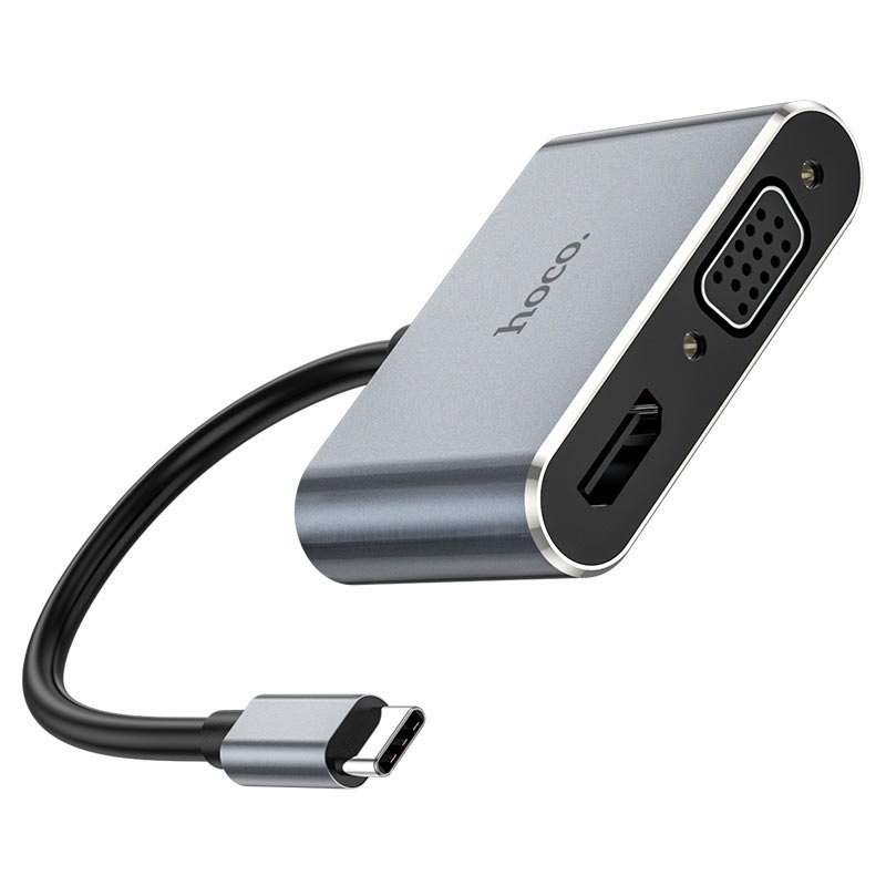 Bộ Chuyển Đổi Hoco HB30 Eco - Type-C sang HDMI + VGA + USB3.0 + PD