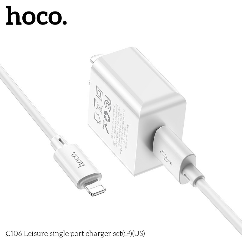 Bộ Củ Cáp Sạc Hoco C106 Lightning