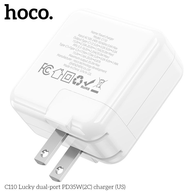 Củ sạc nhanh Hoco C110 2 cổng 35W