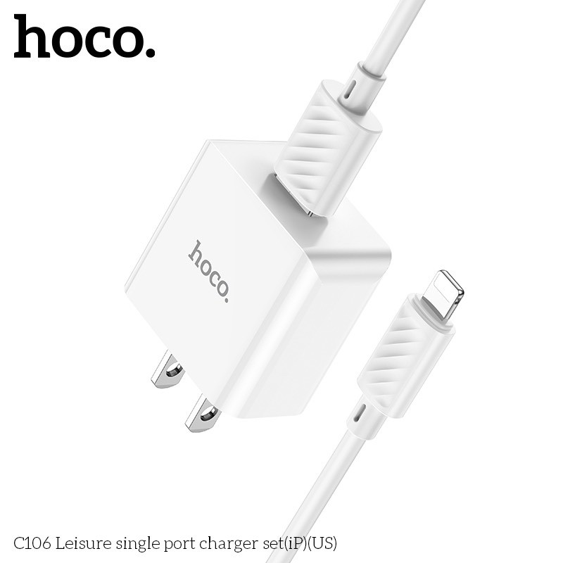 Bộ Củ Cáp Sạc Hoco C106 Lightning