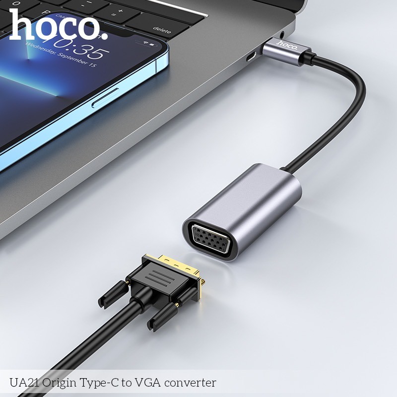 Bộ chuyển đổi video HOCO UA21 Type-c TO VGA 1080P