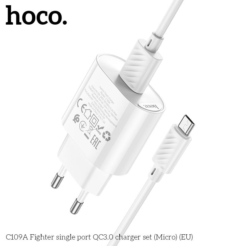 Bộ sạc C109A Fighter single port QC3.0 Micro