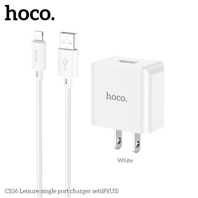 Bộ Củ Cáp Sạc Hoco C106 Lightning