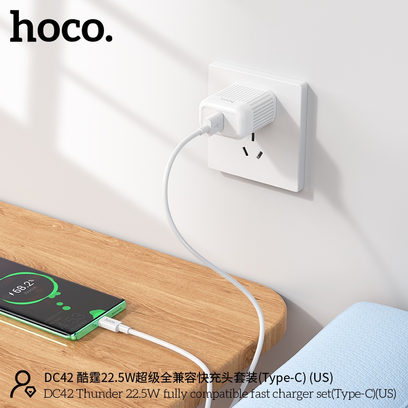 Bộ củ cáp sạc nhanh Hoco DC42 typeC 22.5W