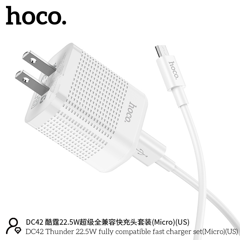 Bộ củ cáp sạc nhanh Hoco DC42 micro 22.5W