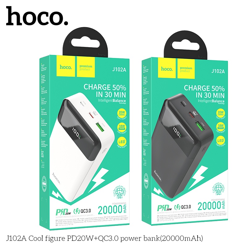 Pin sạc dự phòng sạc nhanh Hoco J102A PD20W QC3.0 20.000mAh