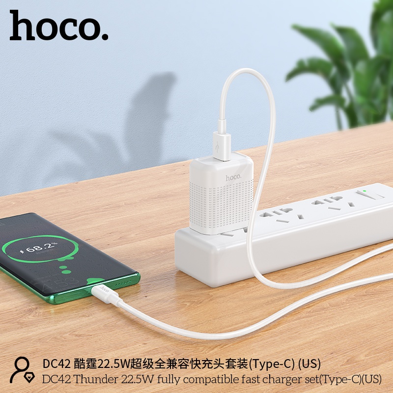 Bộ củ cáp sạc nhanh Hoco DC42 typeC 22.5W