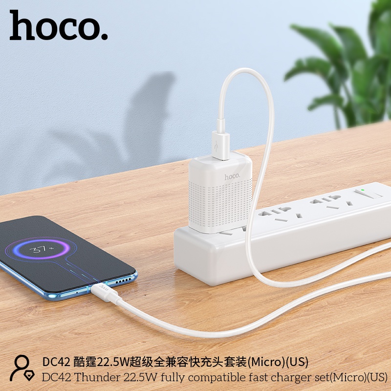 Bộ củ cáp sạc nhanh Hoco DC42 micro 22.5W