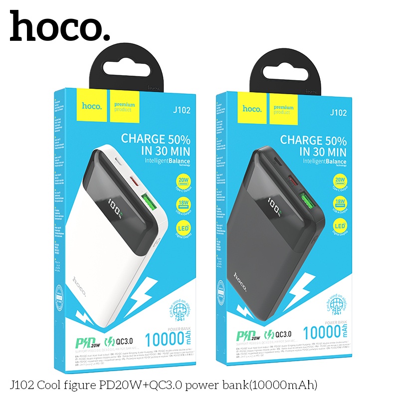 Pin sạc dự phòng sạc nhanh Hoco J102 PD20W QC3.0 10.000mAh