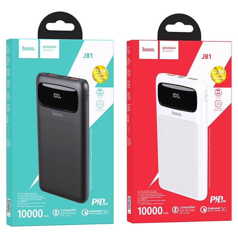 Pin Sạc Dự Phòng Sạc Nhanh Hoco J81 - (10.000mAh - PD 20W QC3.0)