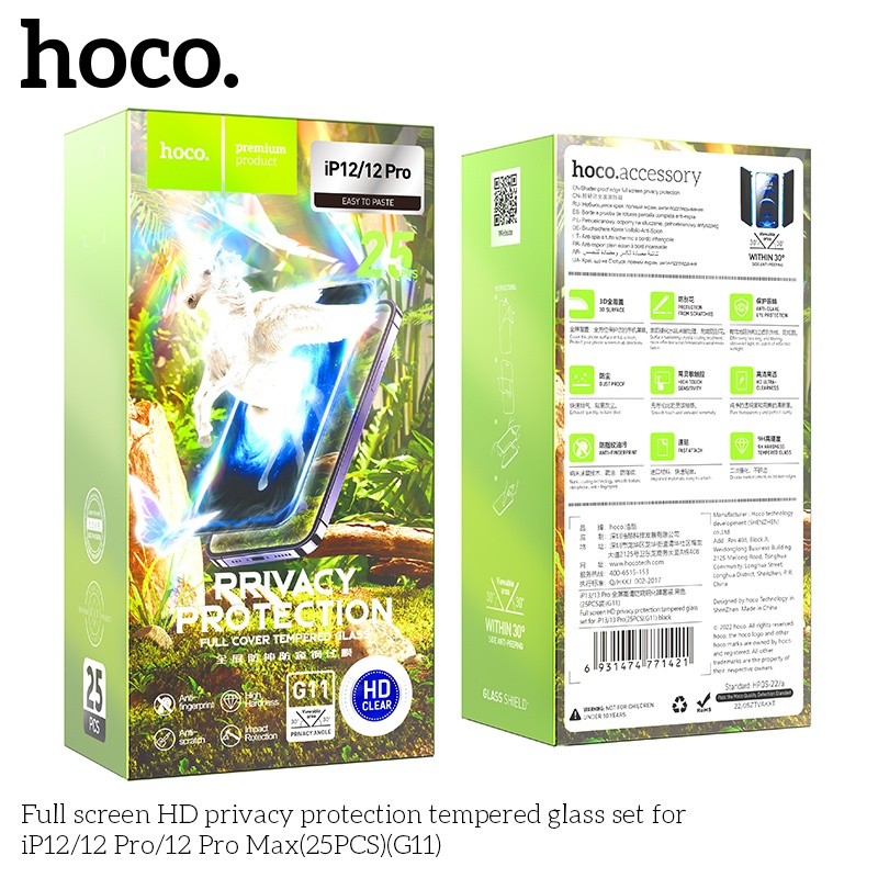 Kính cường lực chống nhìn trộm Hoco G11 từ Xr đến 14 promax