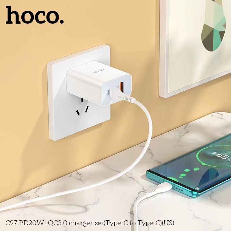 Bộ củ cáp sạc Hoco C97 typeC-typeC PD 20W QC3.0