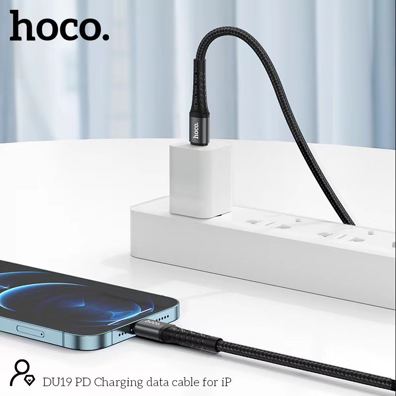 Cáp Sạc Nhanh Hoco DU19 lightning PD 20W