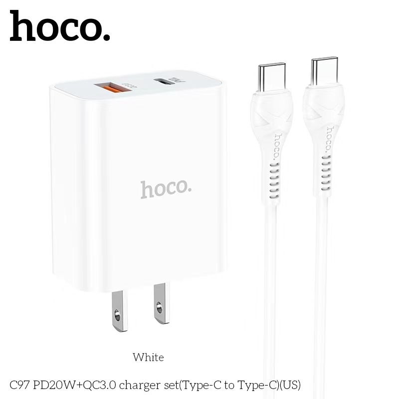 Bộ củ cáp sạc Hoco C97 typeC-typeC PD 20W QC3.0