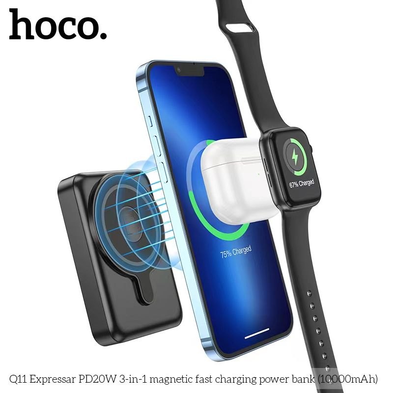 Pin sạc dự phòng sạc không dây Hoco Q11 PD 20W 10.000mah