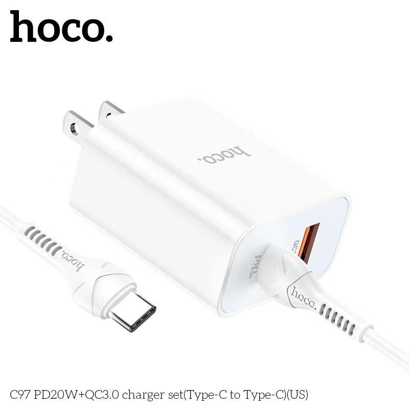 Bộ củ cáp sạc Hoco C97 typeC-typeC PD 20W QC3.0