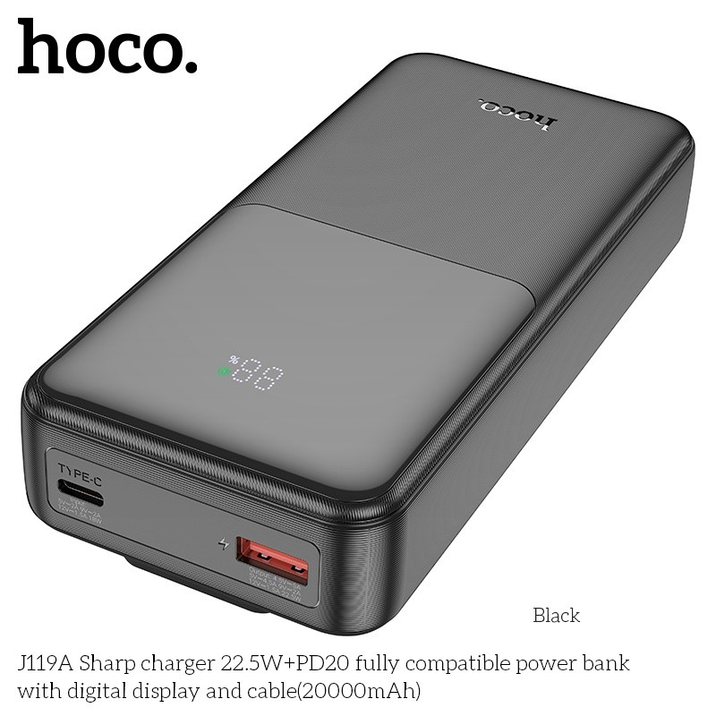 Pin sạc dự phòng sạc nhanh có dây Hoco J119A 20.000mAh