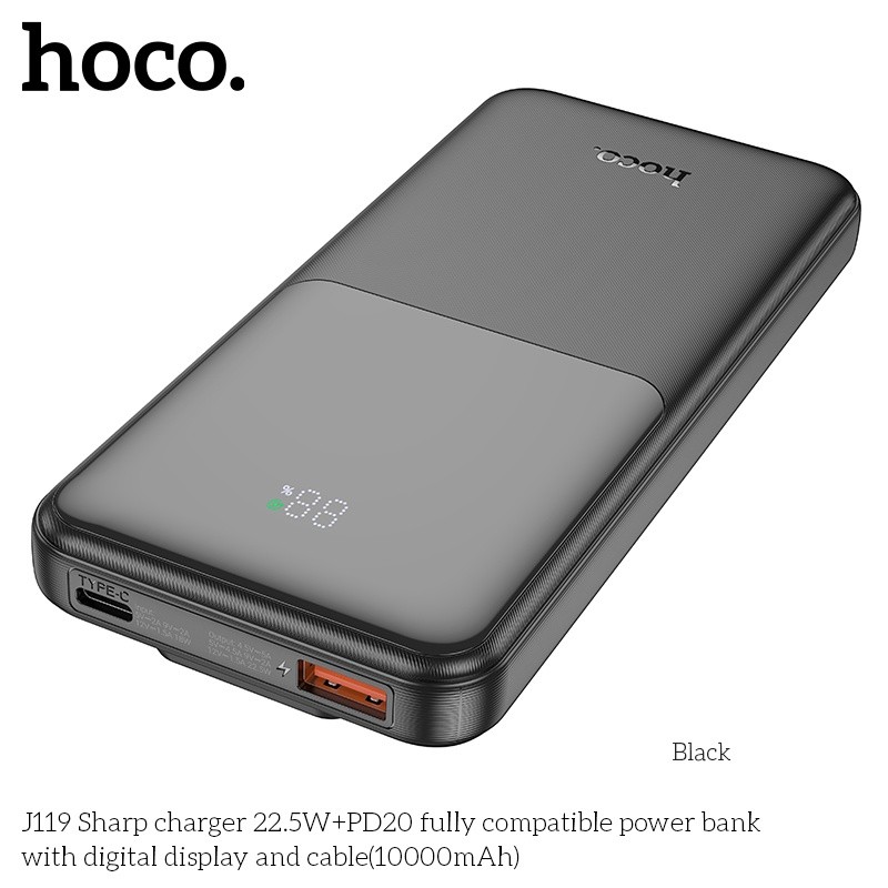 Pin sạc dự phòng sạc nhanh có dây Hoco J119 10.000mAh