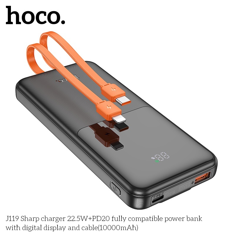 Pin sạc dự phòng sạc nhanh có dây Hoco J119 10.000mAh