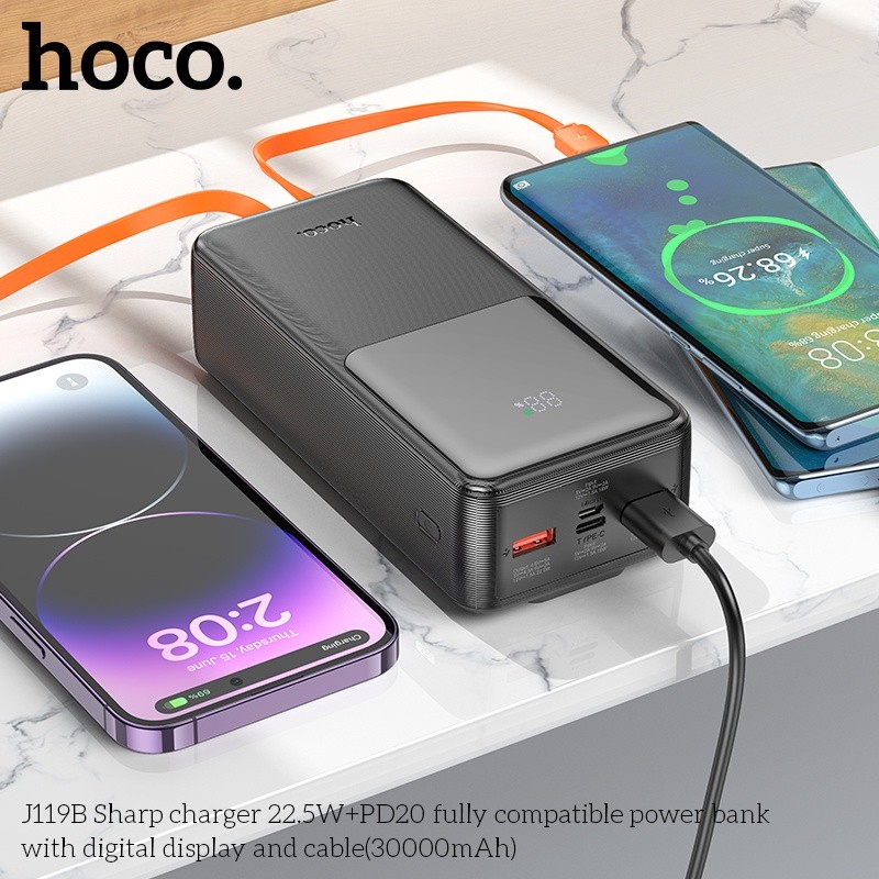 Pin dự phòng 22.5W+PD20 có màn hình Hoco J119B 30.000mAh