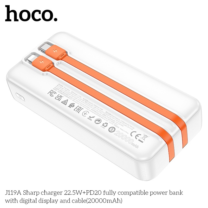 Pin sạc dự phòng sạc nhanh có dây Hoco J119A 20.000mAh