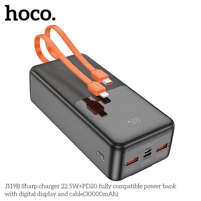 Pin dự phòng 22.5W+PD20 có màn hình Hoco J119B 30.000mAh