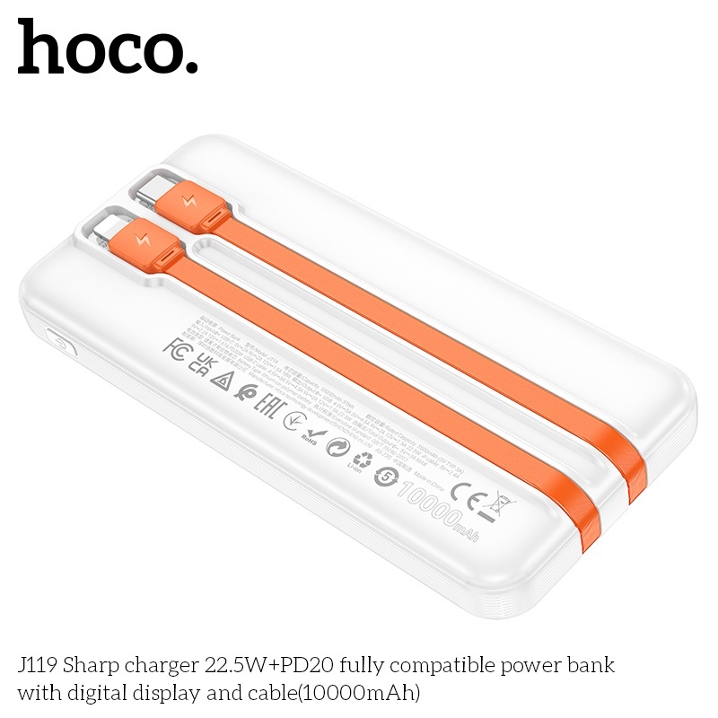 Pin sạc dự phòng sạc nhanh có dây Hoco J119 10.000mAh