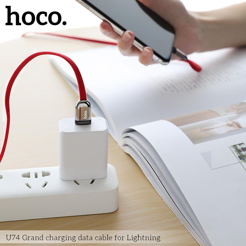 Cáp sạc nhanh HOCO 2.4A U74 lightning 1.2m