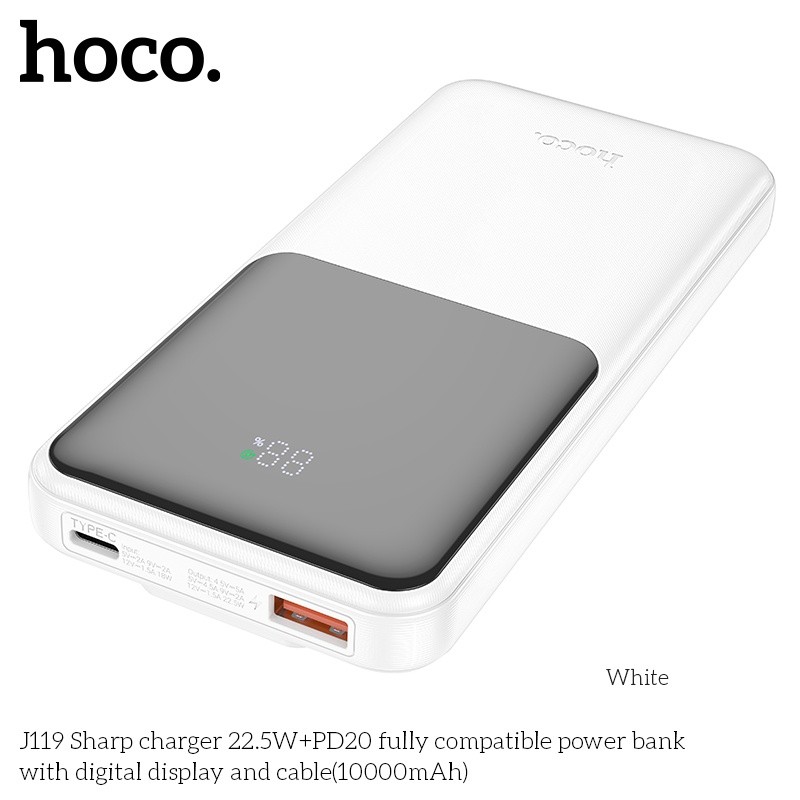 Pin sạc dự phòng sạc nhanh có dây Hoco J119 10.000mAh