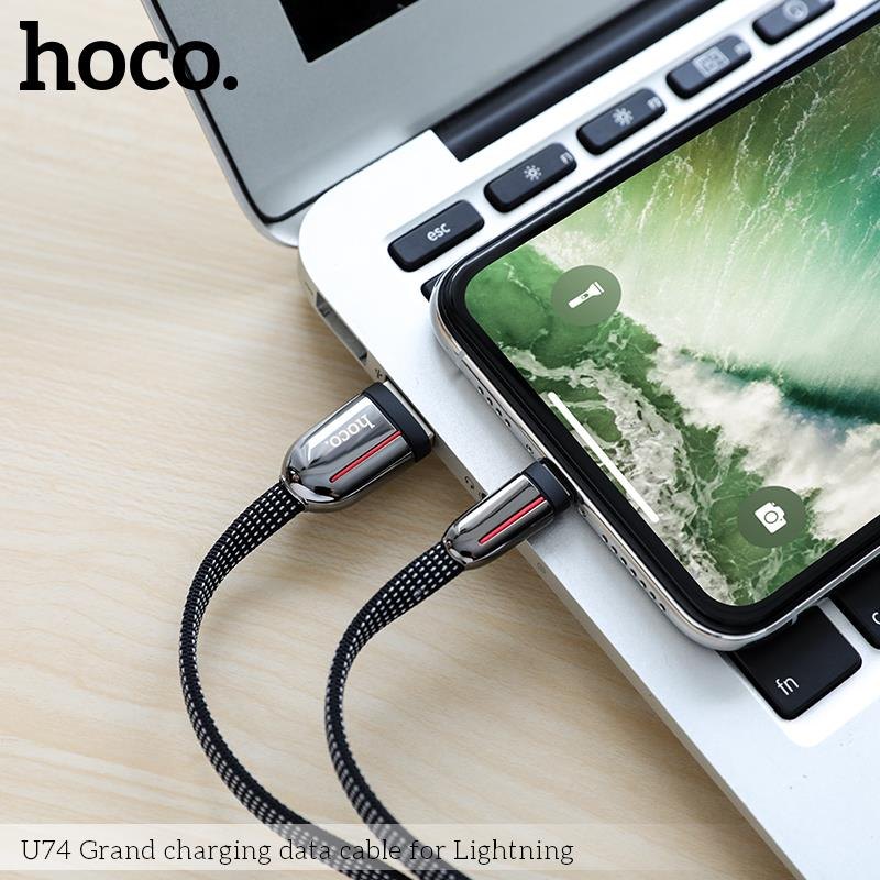 Cáp sạc nhanh HOCO 2.4A U74 lightning 1.2m