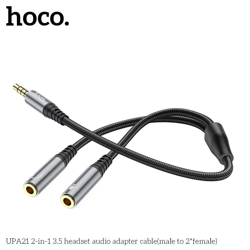 Giắc chuyển đổi Hoco UPA21 2in1 1 đầu đực 2 đầu cái