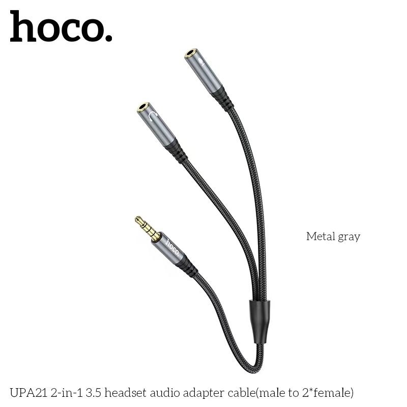 Giắc chuyển đổi Hoco UPA21 2in1 1 đầu đực 2 đầu cái