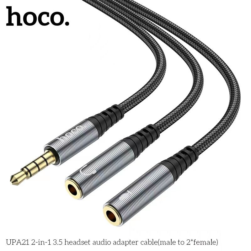 Giắc chuyển đổi Hoco UPA21 2in1 1 đầu đực 2 đầu cái