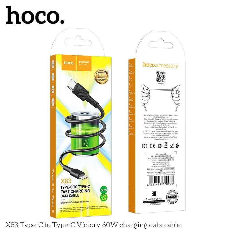 Cáp sạc Hoco X83 typeC-typeC 1m