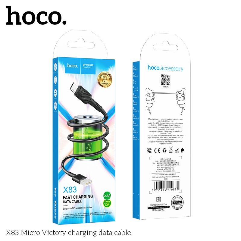 Cáp sạc Hoco X83 micro 1m