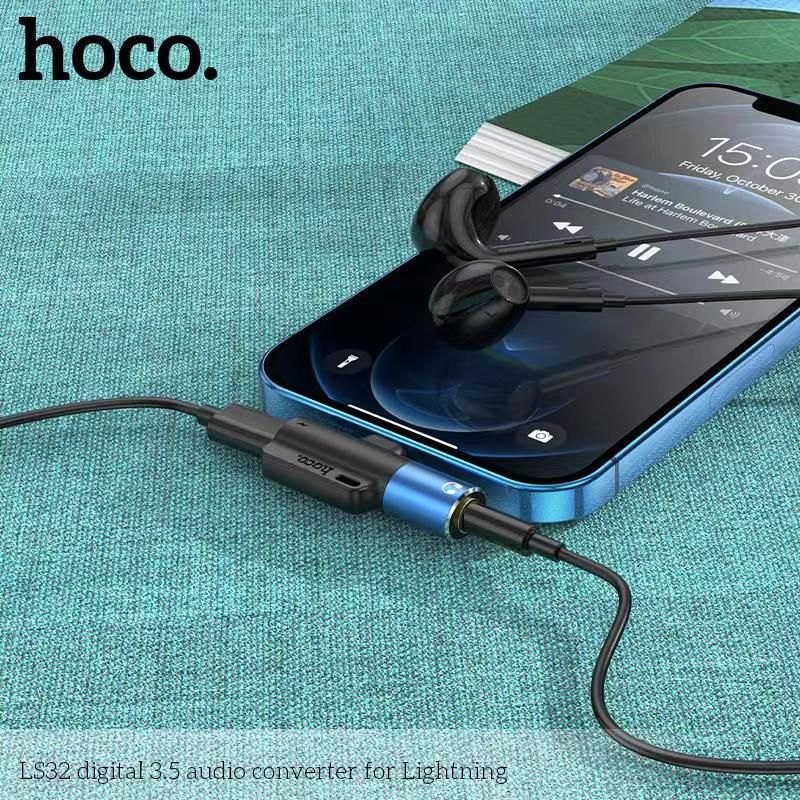 Đầu chuyển đổi Hoco Lightning sang lightning + 3.5mm LS32