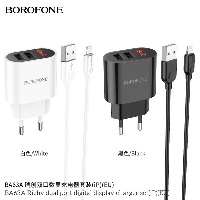 Bộ Củ Cáp Sạc Borofone BA63A Lightning