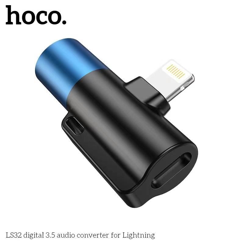 Đầu chuyển đổi Hoco Lightning sang lightning + 3.5mm LS32