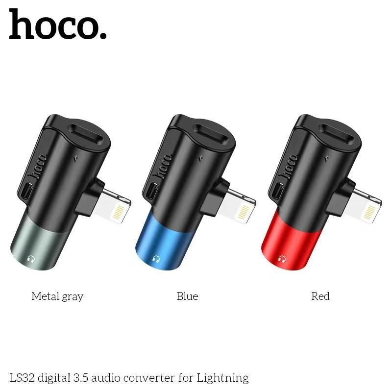 Đầu chuyển đổi Hoco Lightning sang lightning + 3.5mm LS32