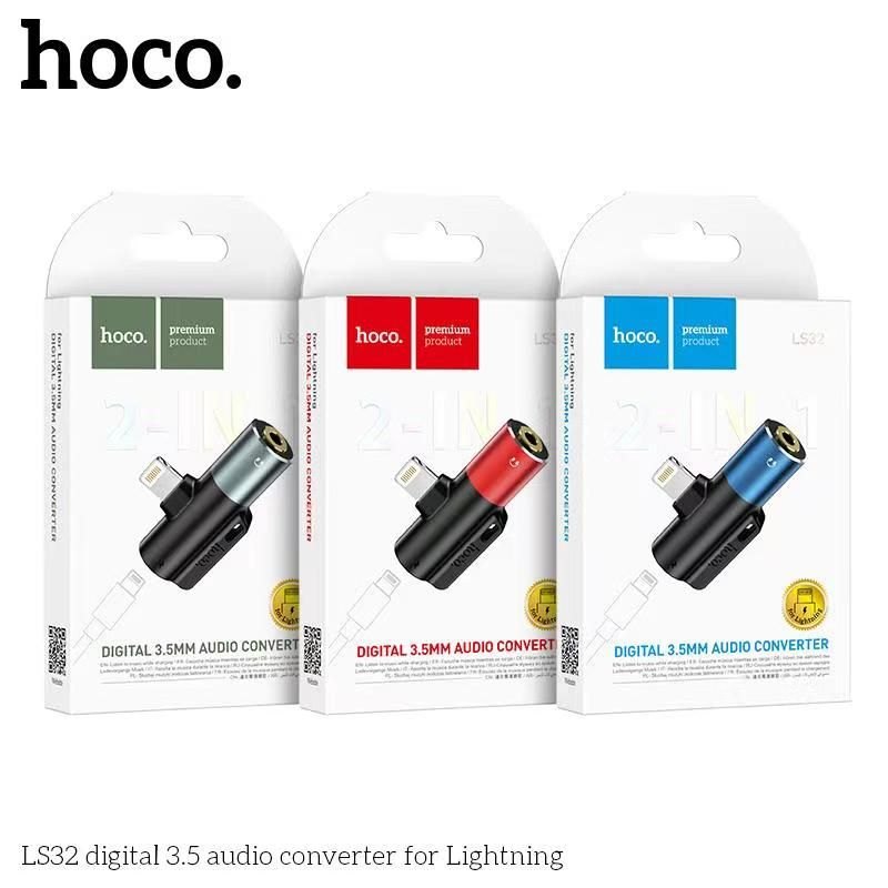 Đầu chuyển đổi Hoco Lightning sang lightning + 3.5mm LS32