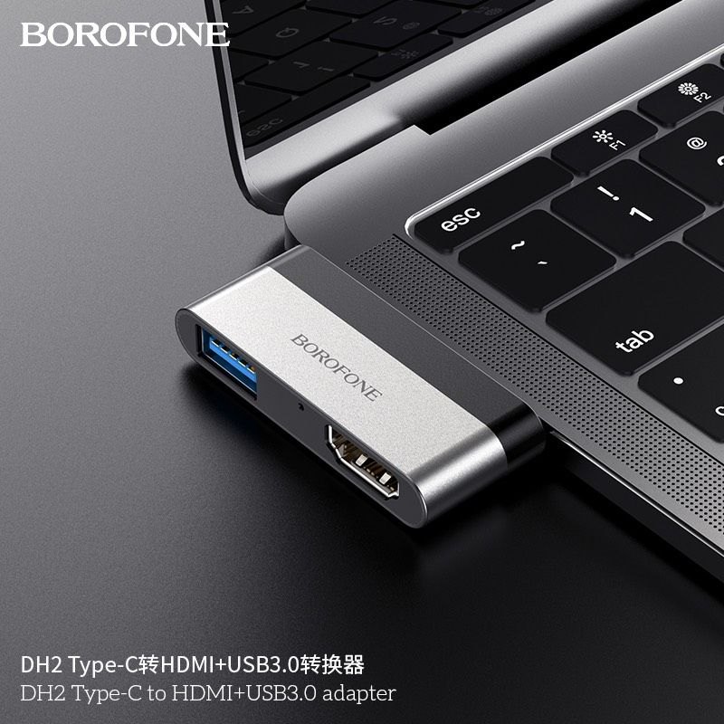 Bộ Chuyển Đổi Borofone DH2 (Type-C sang HDMI - USB 3.0 )