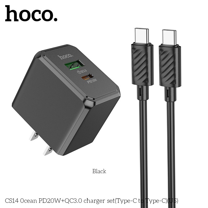 Bộ củ cáp sạc Hoco CS14 typeC PD20W+QC3.0