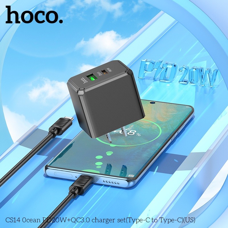 Bộ củ cáp sạc Hoco CS14 typeC PD20W+QC3.0