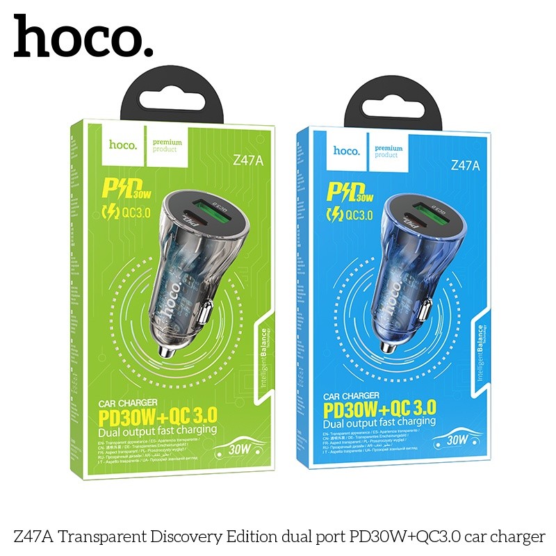 Tẩu sạc nhanh Hoco Z47A PD30W QC3.0 2 cổng USB + TypeC