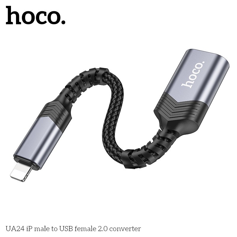 Đầu chuyển đổi Hoco UA24 IP (đực) sang USB-A (cái)