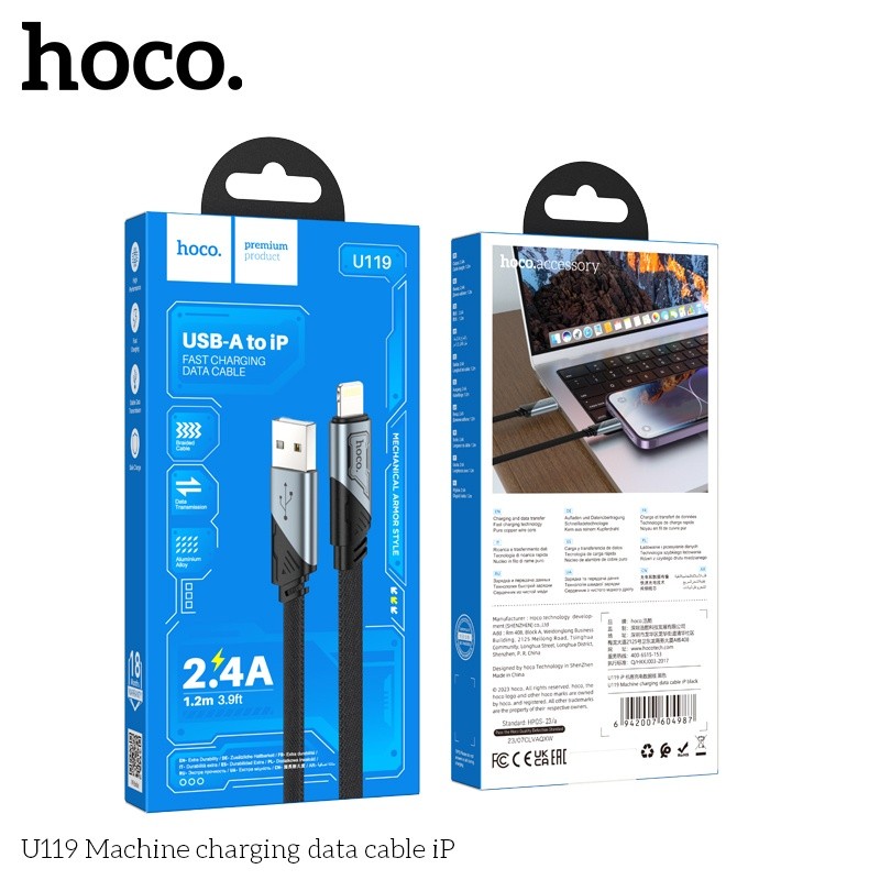 Cáp sạc Hoco U119 lightning (IP)