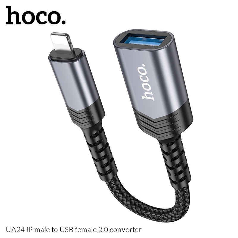 Đầu chuyển đổi Hoco UA24 IP (đực) sang USB-A (cái)