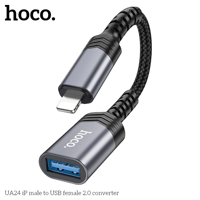 Đầu chuyển đổi Hoco UA24 IP (đực) sang USB-A (cái)